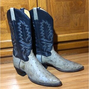 Panhandle Slim Western Boots Ostrich Pointed Toe Size 10B
